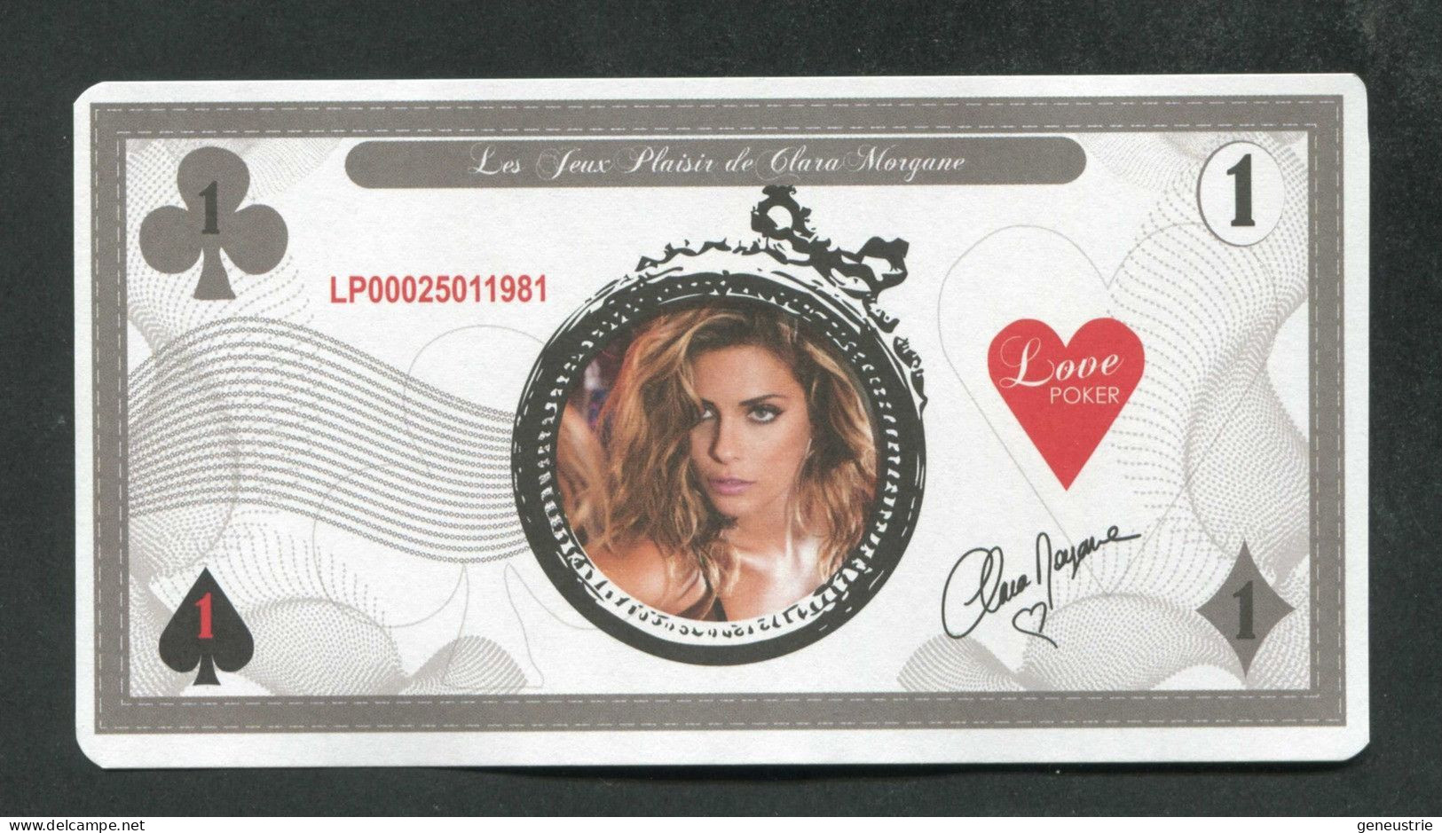 Billet De Banque érotique Fantaisie "Les Jeux Plaisir De Clara Morgane / Love Poker" - Specimen