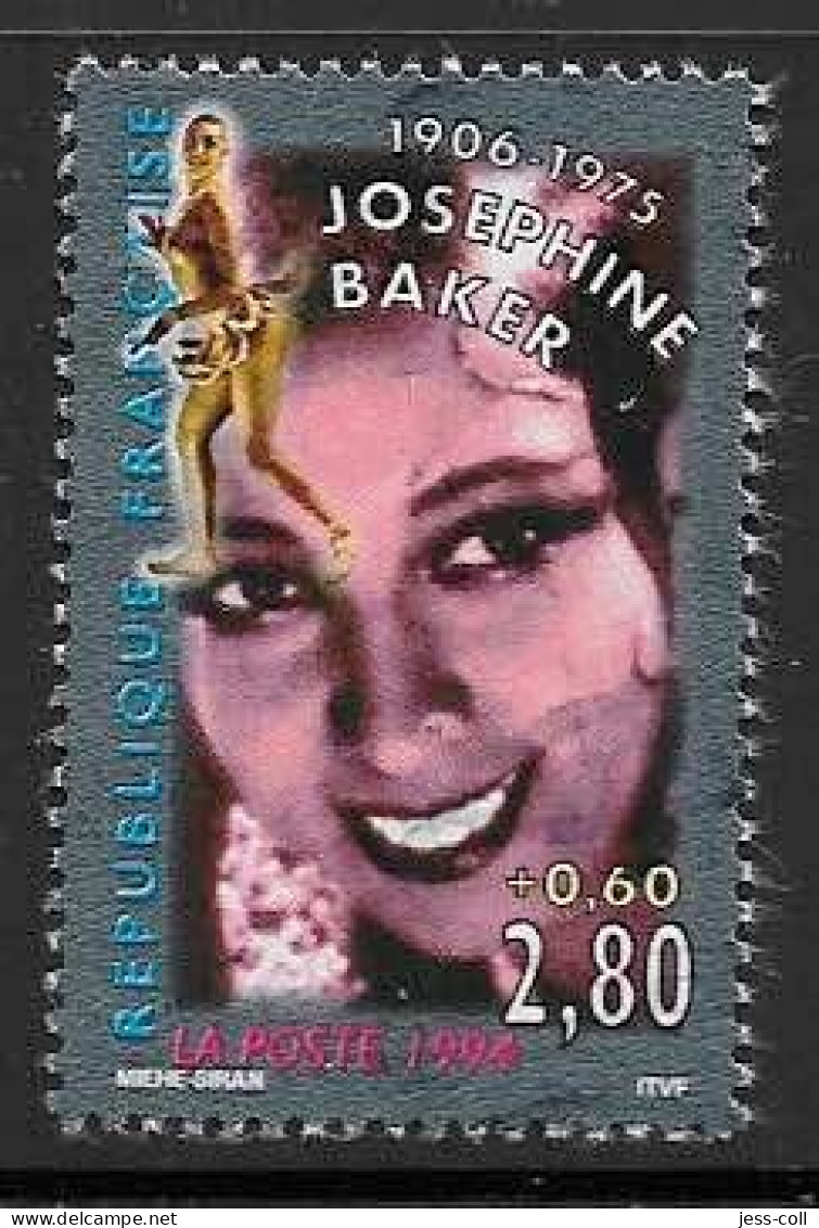 Yvert 2899 2 F 80 + 60 C Joséphine Baker - O - Oblitérés