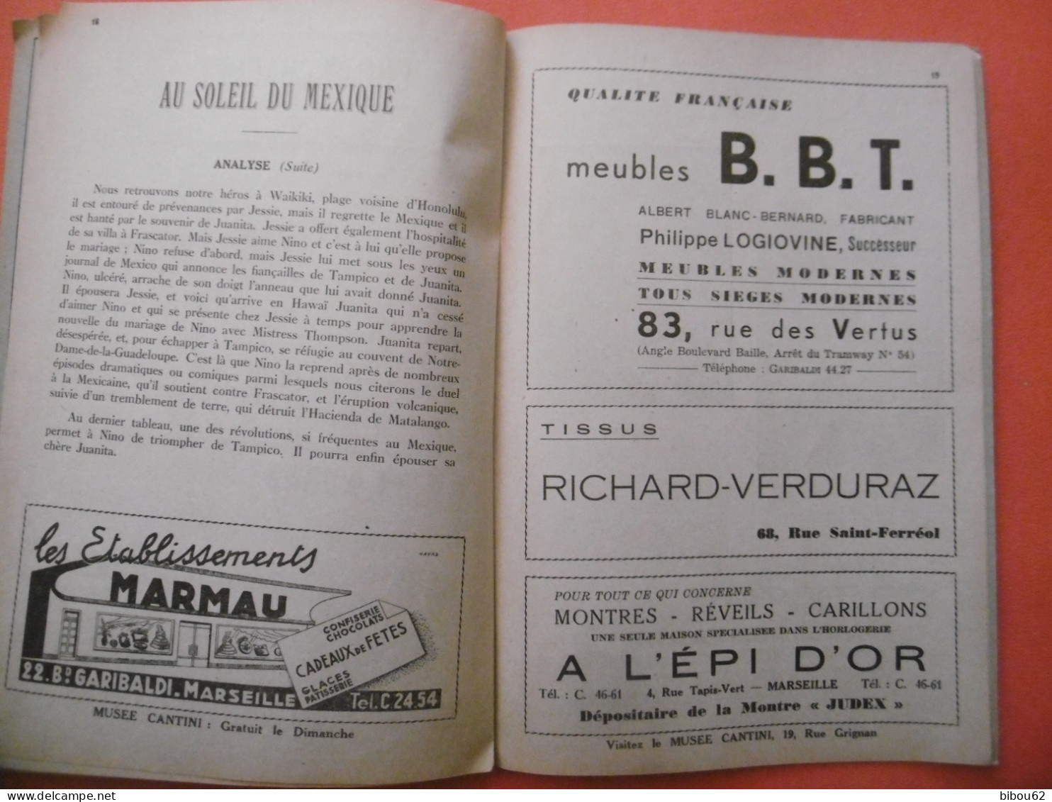 Fascicule - OPERA De MARSEILLE  - Programme  1946 - 47 - Artiste - Comédien - Théatre - Cinéma - Other & Unclassified