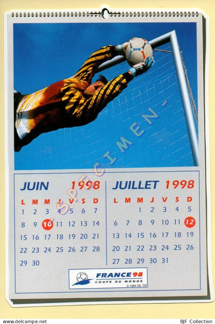 FRANCE 98 – Carte Collector N° 18/45 – FOOTIX – Carte Format 20,5 X 14,5 Cm, Forme Calendrier - Coupe Du Monde - Fussball