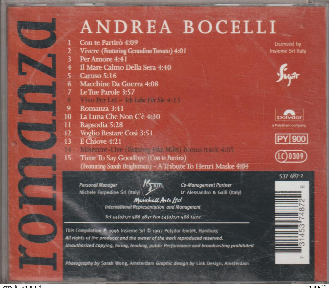 Andréa BOCELLI - Autres - Musique Française