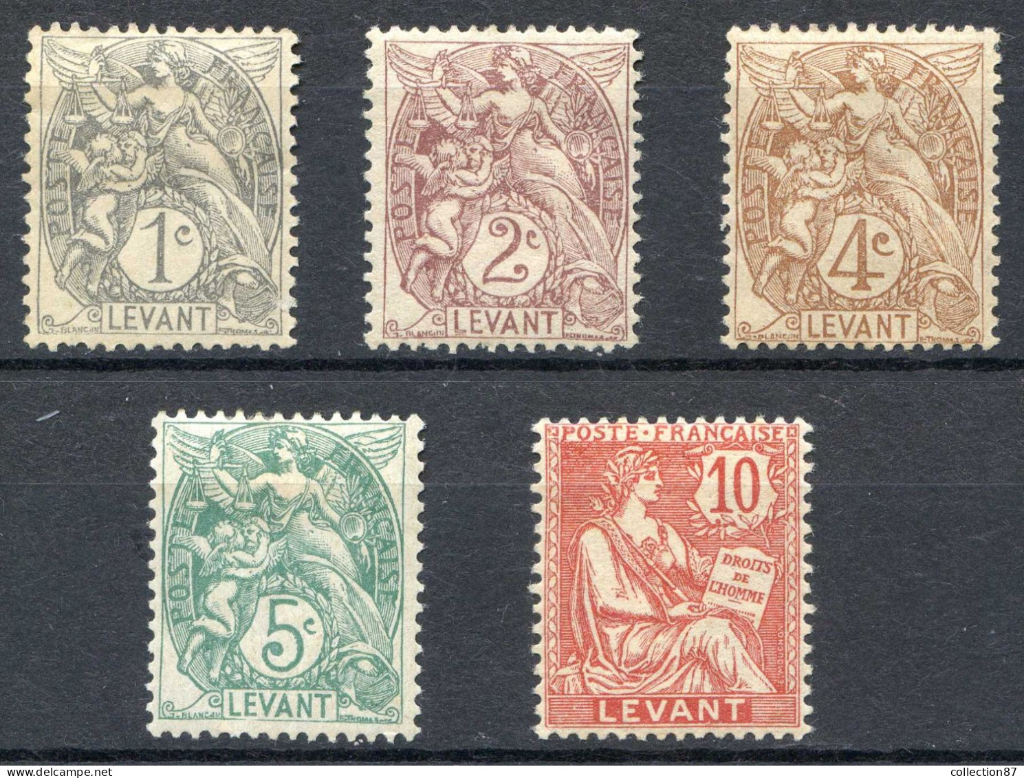 REF 087 > LEVANT < N° 9 + 10 + 12 + 13 + 14 * < Neuf Ch - MH * - Unused Stamps