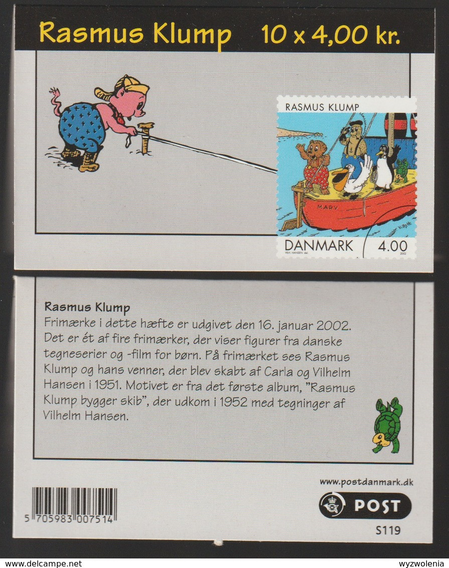 D 1426) Dänemark 2002 Mi# 1299 MH **: Petzi Pello Pingo Seebär Rasmus Klump Schiff - Fairy Tales, Popular Stories & Legends