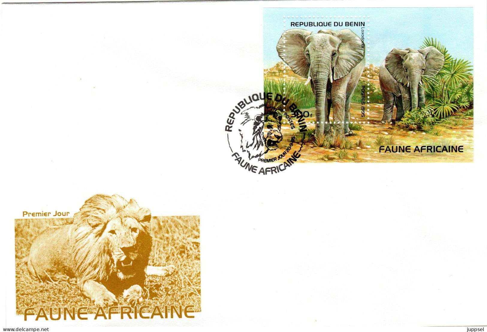 FDC BENIN, Elephant    /    Lettre De Première Jour, éléphant      1995 - Game