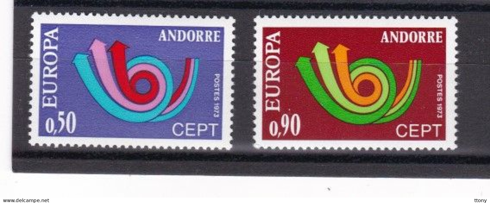 2 Timbres Neufs ** Andorre Français     Europa  Année  1973  CEPT - Nuevos
