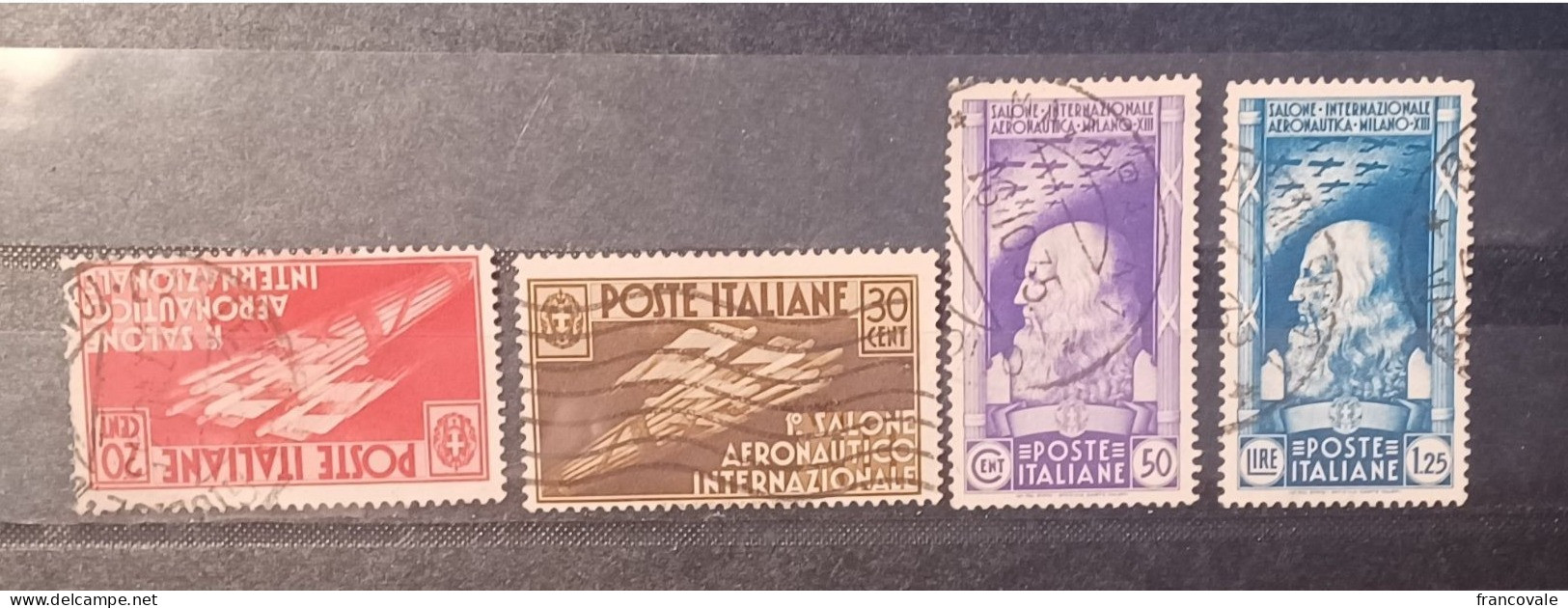 Regno 1935 Salone Aeronautico Internazionale Serie Completa Usata - Oblitérés