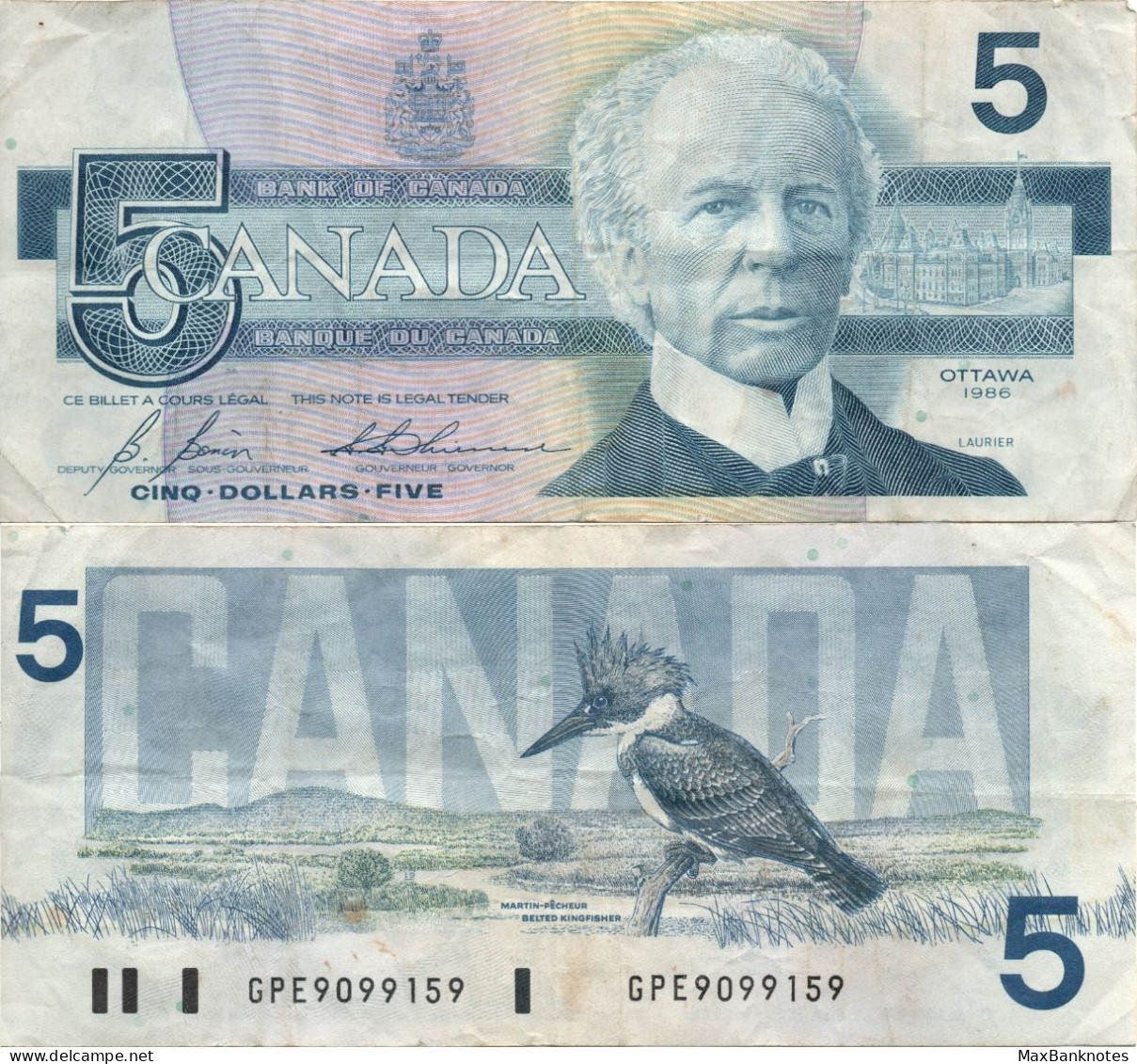 Canada / 5 Dollars / 1986 / P-95(c) / VF - Canada