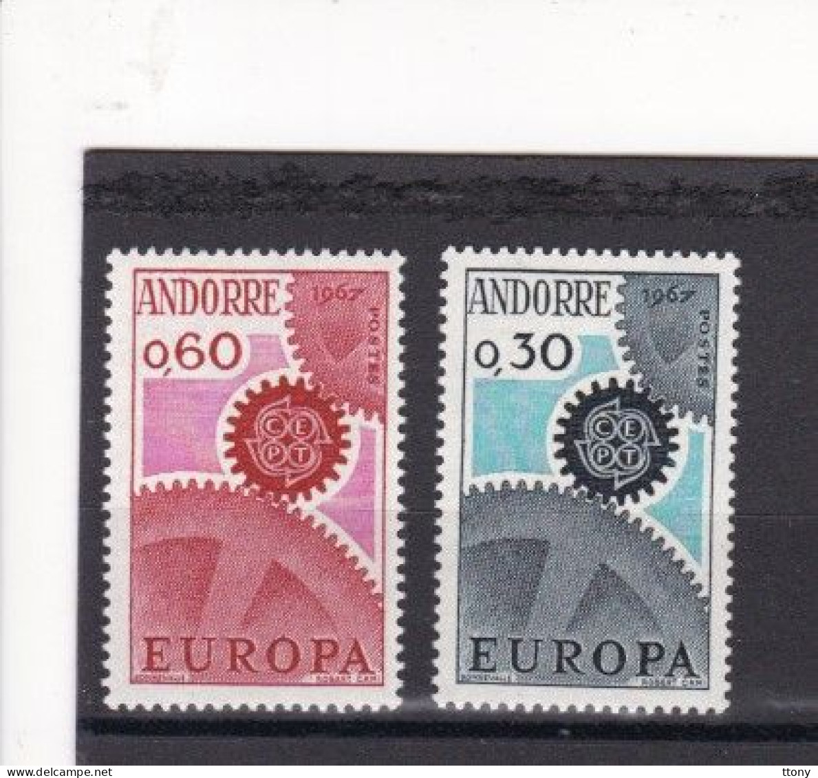 2 Timbres Neufs ** Andorre Français     Europa  Année  1967  CEPT - Nuevos