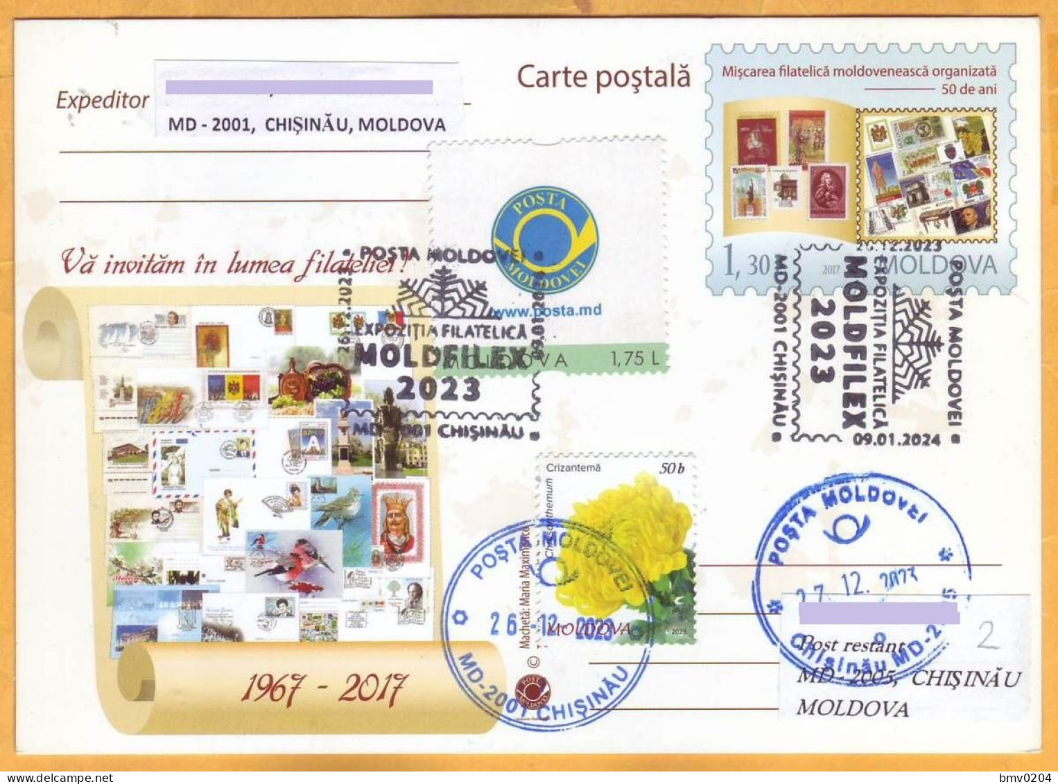 2023 2024 Moldova Special Postmark „Philatelic Exhibition „MOLDFILEX 2023” Closing Of The Exhibition - Moldavie