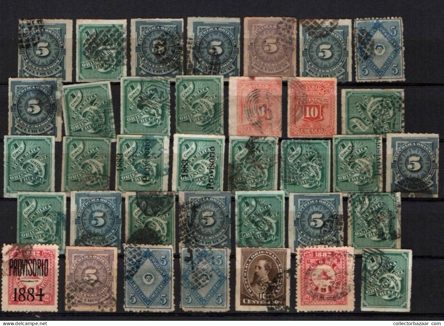 Uruguay Fancy Cancels Stamp Lot An Ideal Field To Start A Study On Postmarks - Uruguay