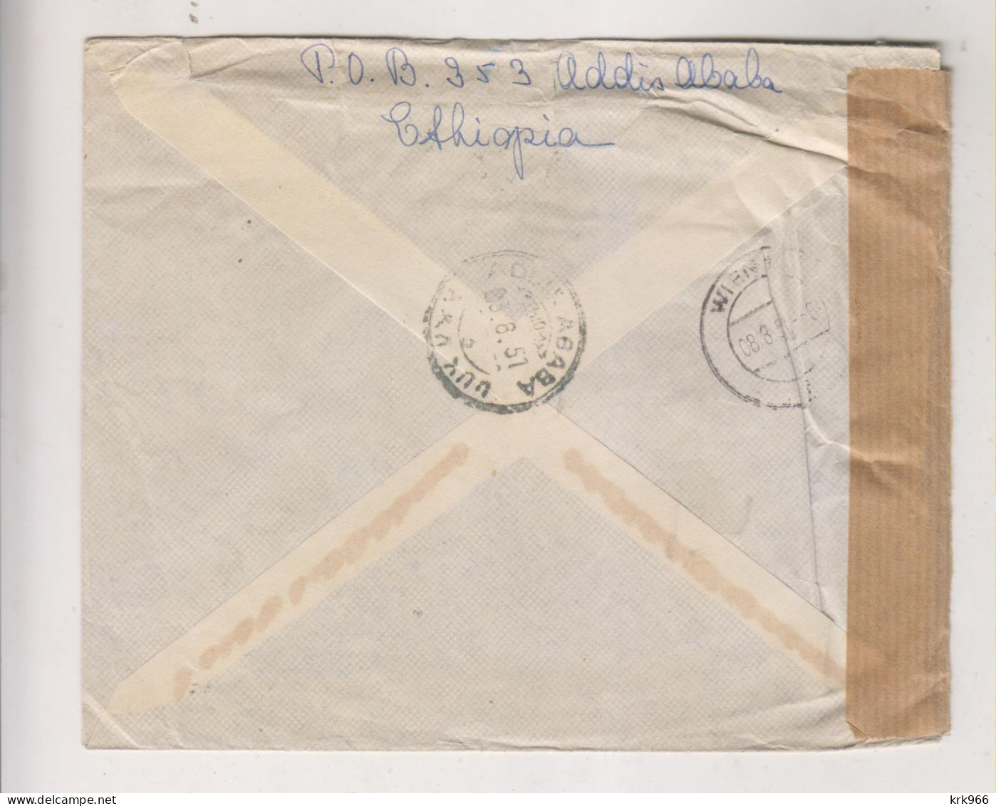 ETHIOPIA 1951  ADDIS ABEBA Censored Airmail Cover To Austria - Etiopia