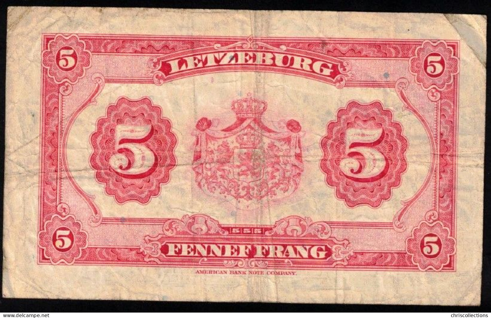 LUXEMBOURG - 5 F 1944 - Pick : 43 - Luxemburgo