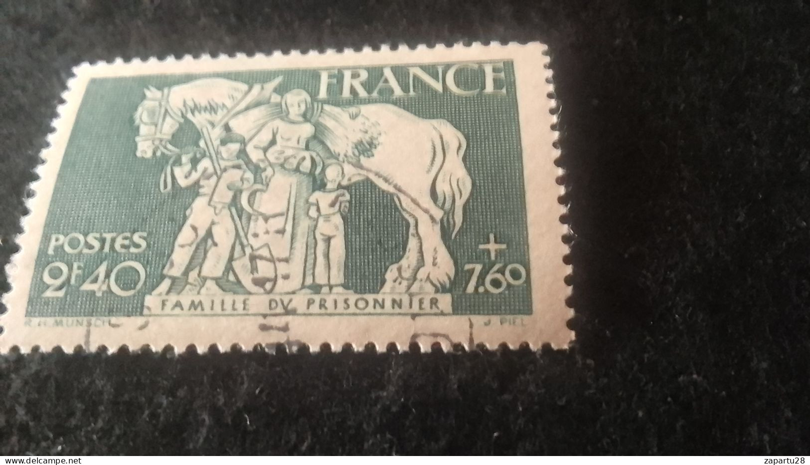 FRANSA- 1940    2.40 FR+7.60 DAMGALI - Usados