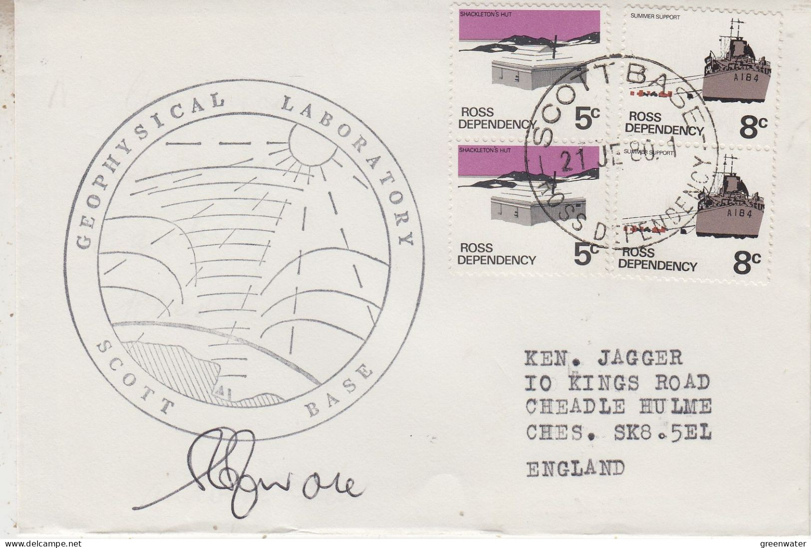 Ross Dependency Geophysical Lab. Scott Base Signature Midwinter Day  Ca Scott Base 21 DEC 1980 (SO166) - Storia Postale