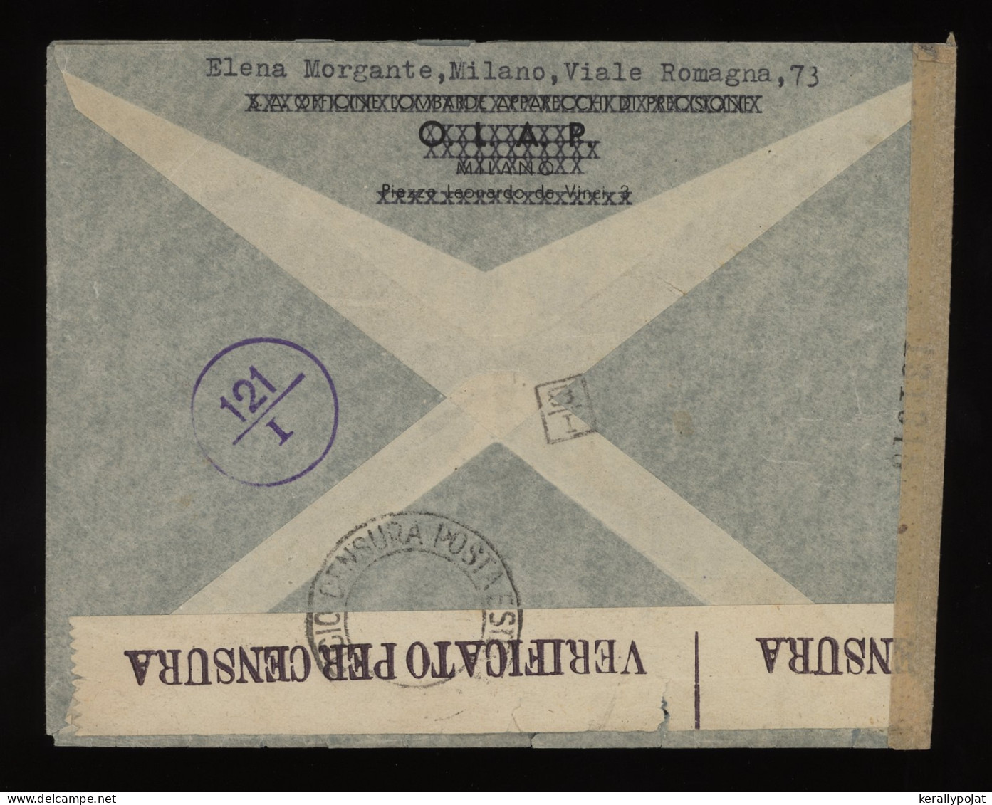 Italy 1940's Censored Air Mail Cover To Austria__(11426) - Poste Aérienne