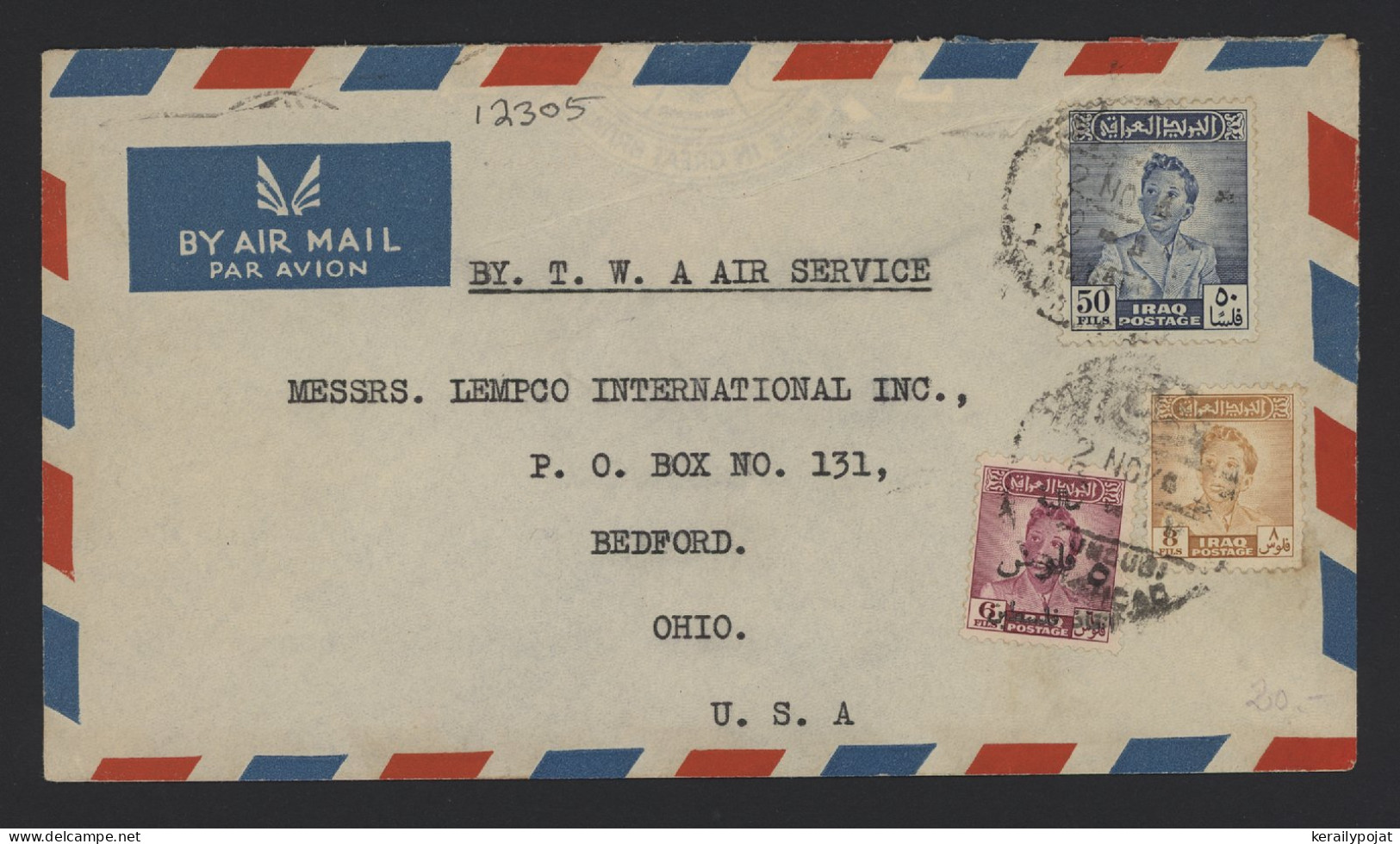 Iraq 1940 Air Mail Cover To USA__(12305) - Iraq