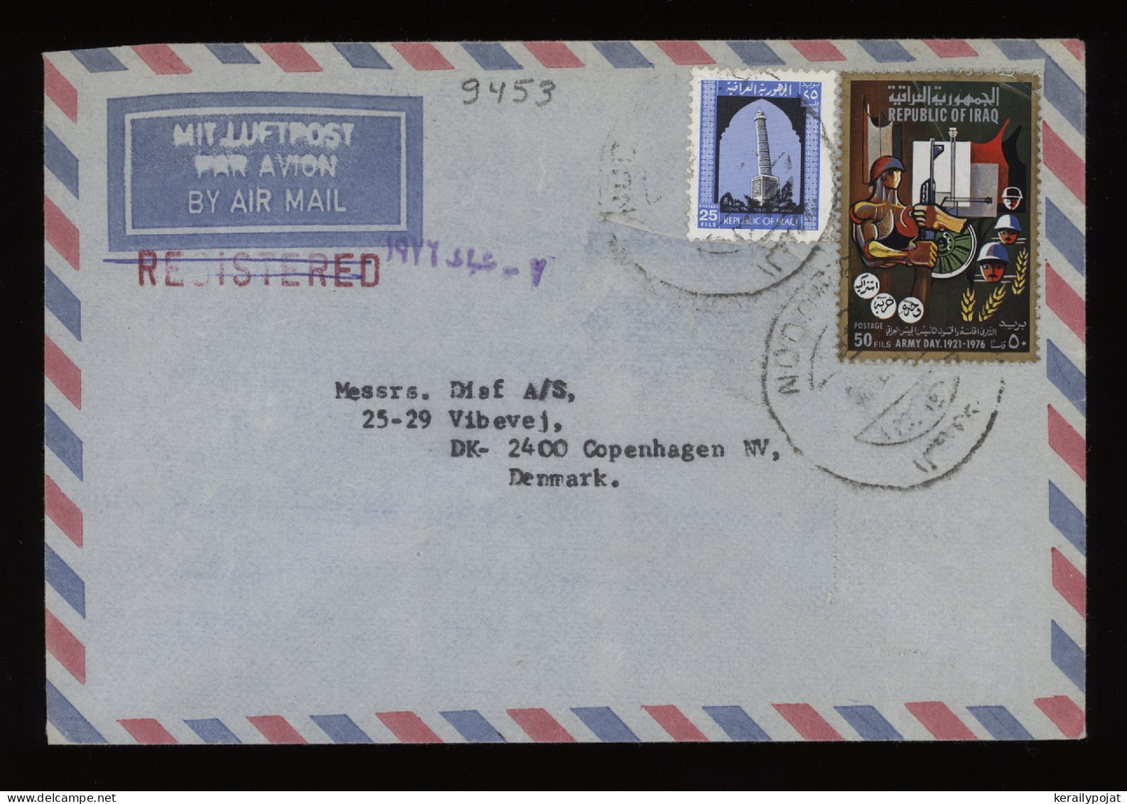 Iraq 1970's Air Mail Cover To Denmark__(9453) - Iraq