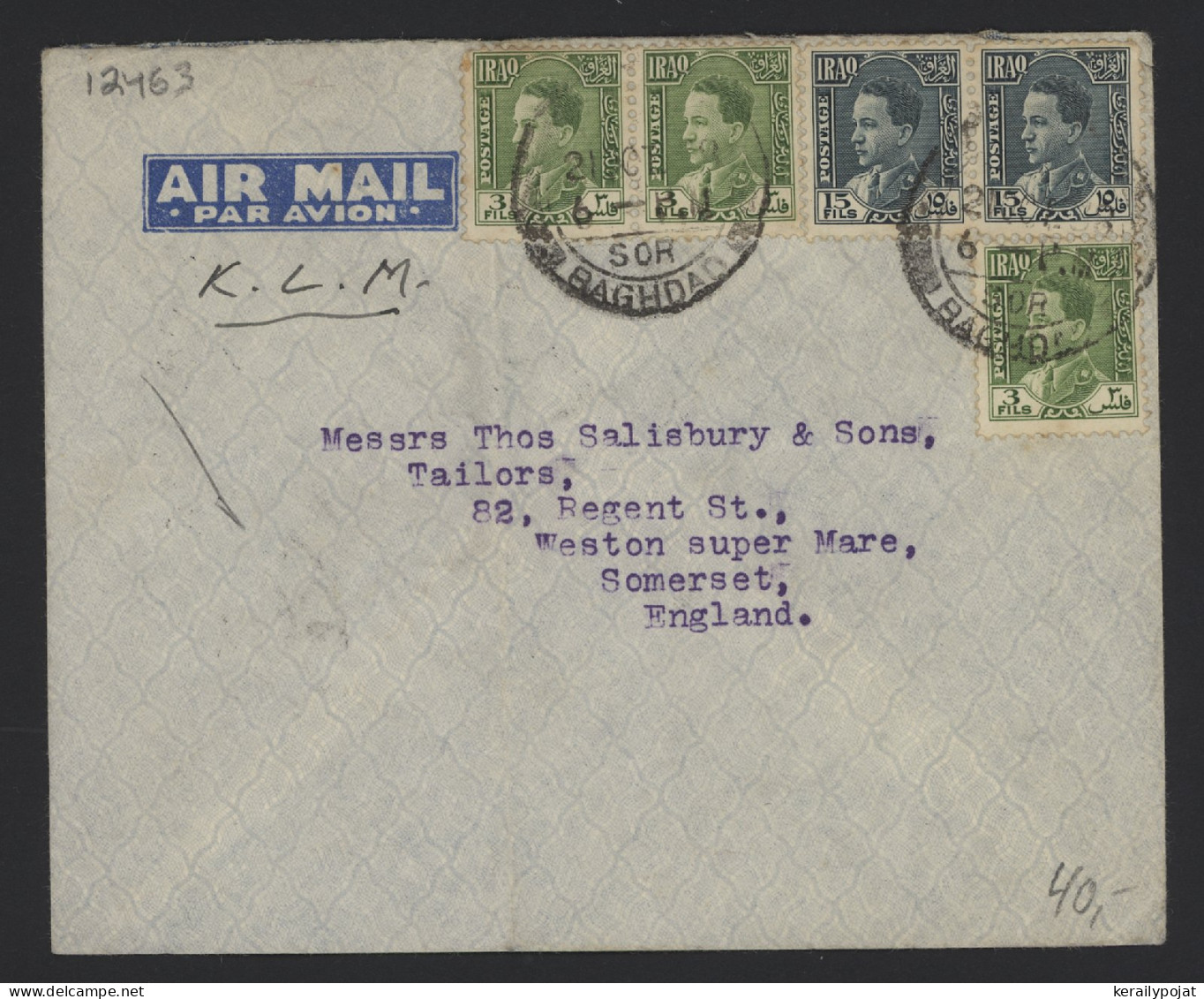 Iraq 1938 Air Mail Cover To UK__(12463) - Iraq