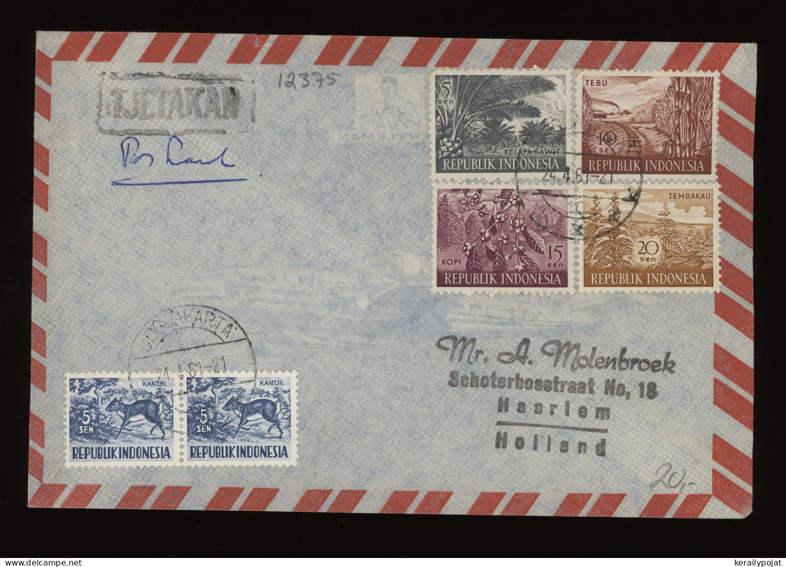 Indonesia 1961 Djokjakarta Cover To Netherlands__(12375) - Indonésie