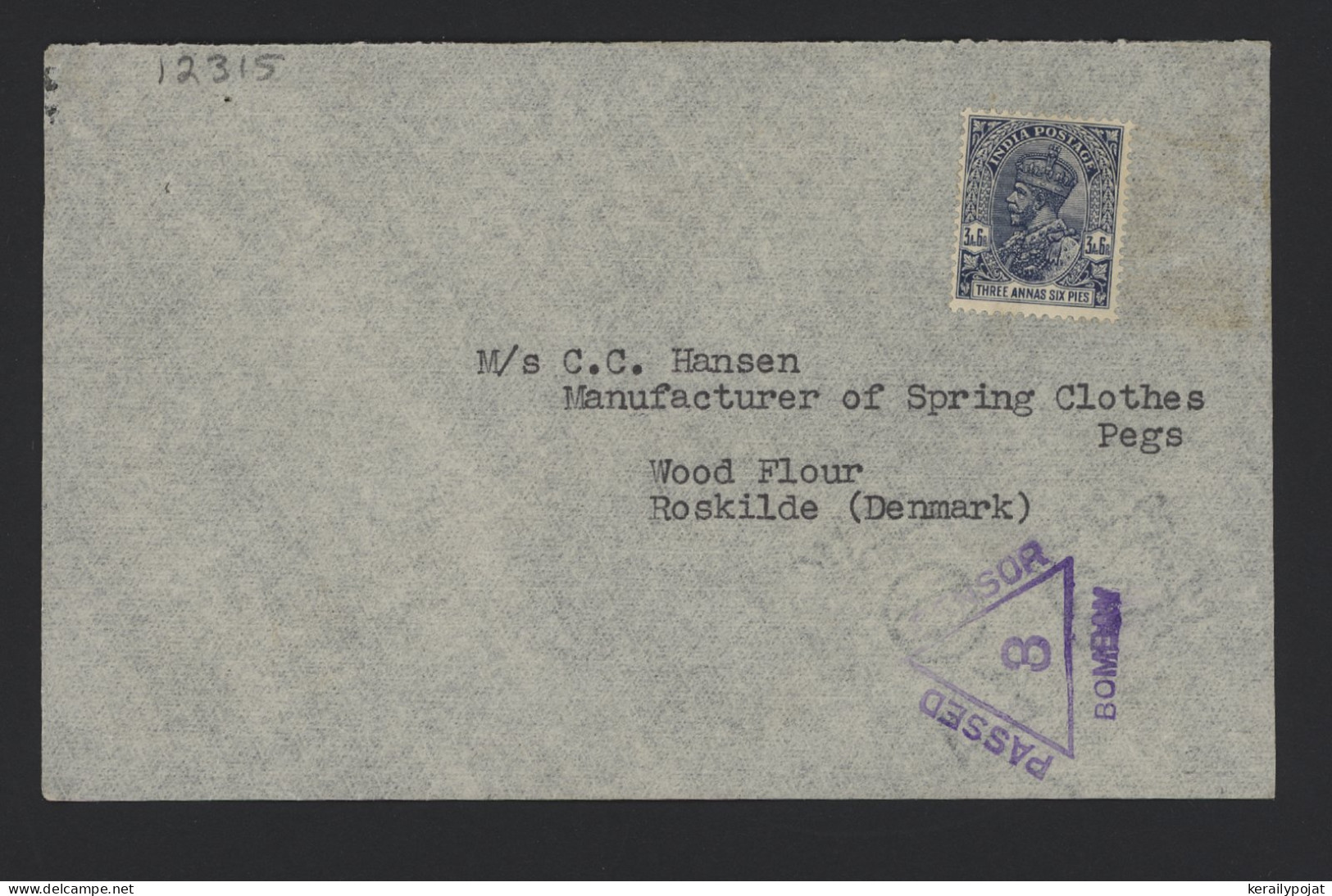 India 1940's Censored Cover To Denmark__(12315) - Sonstige & Ohne Zuordnung