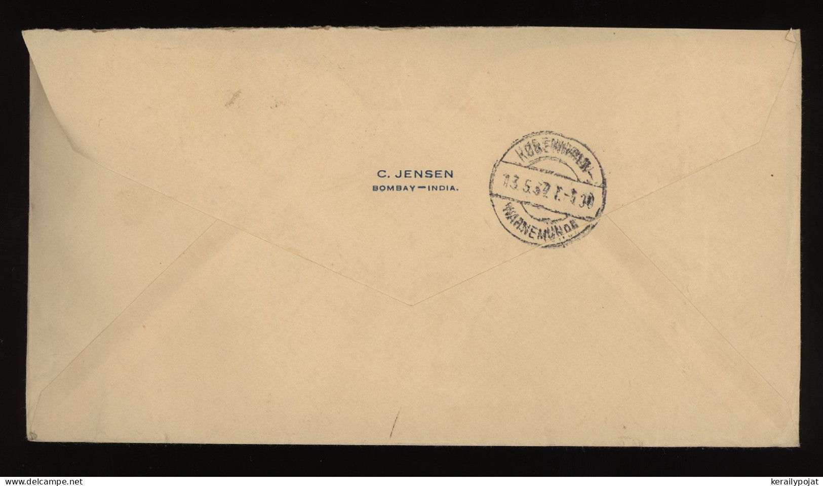 India 1932 Bombay Air Mail Cover To Denmark__(11041) - Luftpost