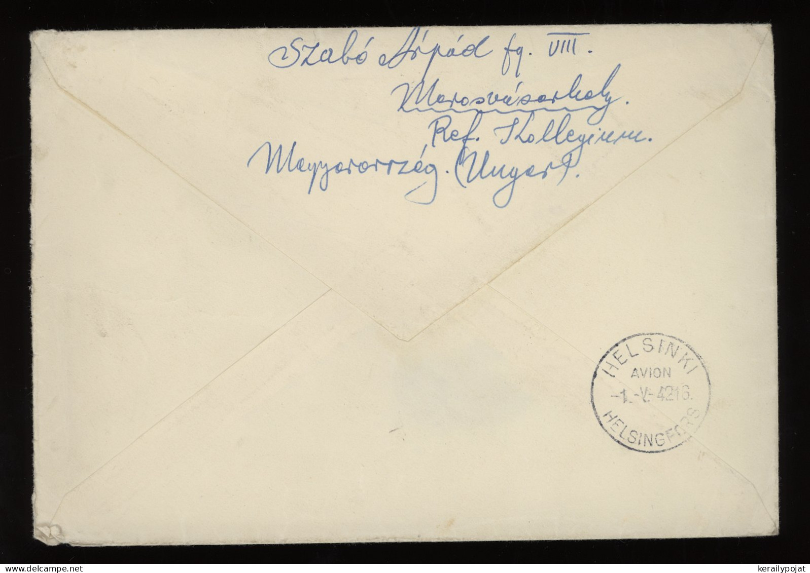 Hungary 1942 Marosvasarheyl Censored Air Mail Cover To Finland__(10350) - Covers & Documents