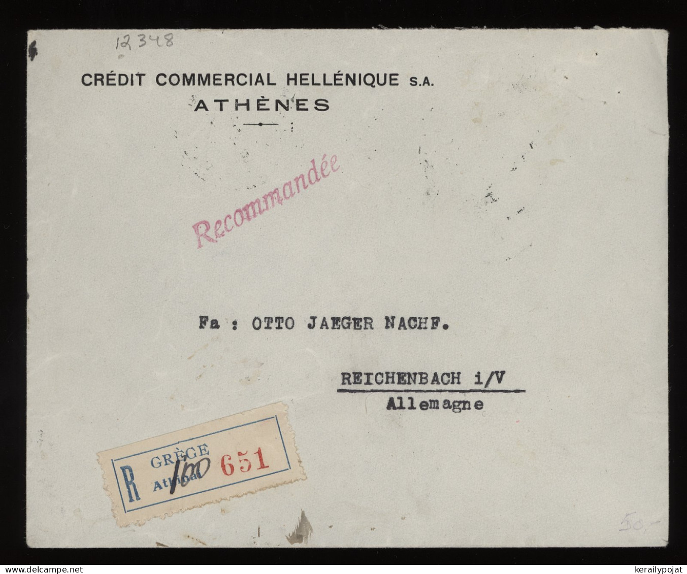 Greece 1937 Athenes Registered Cover To Germany__(12348) - Covers & Documents
