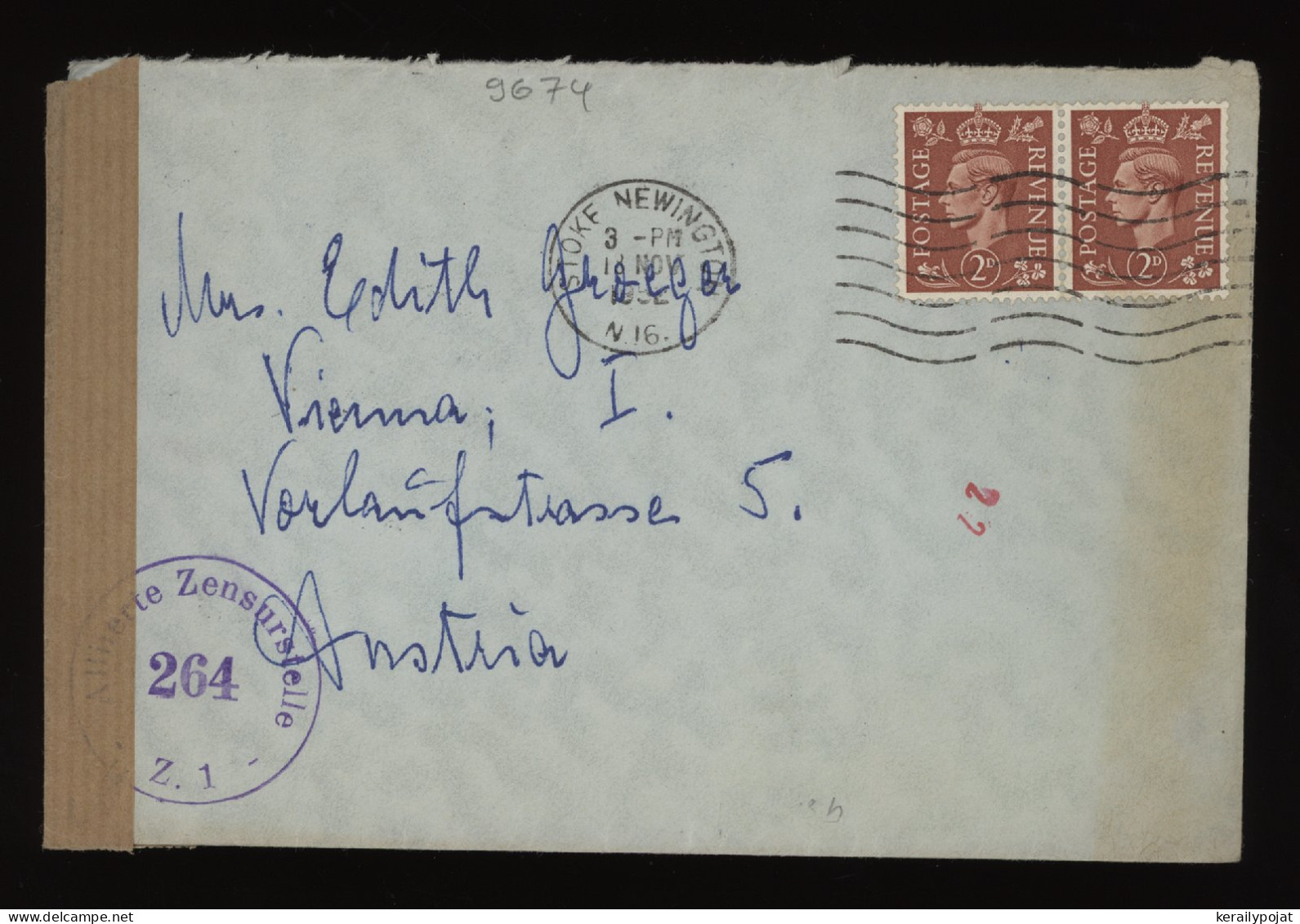 Great Britain 1952 Stoke Newington Censored Cover To Austria__(9674) - Cartas & Documentos