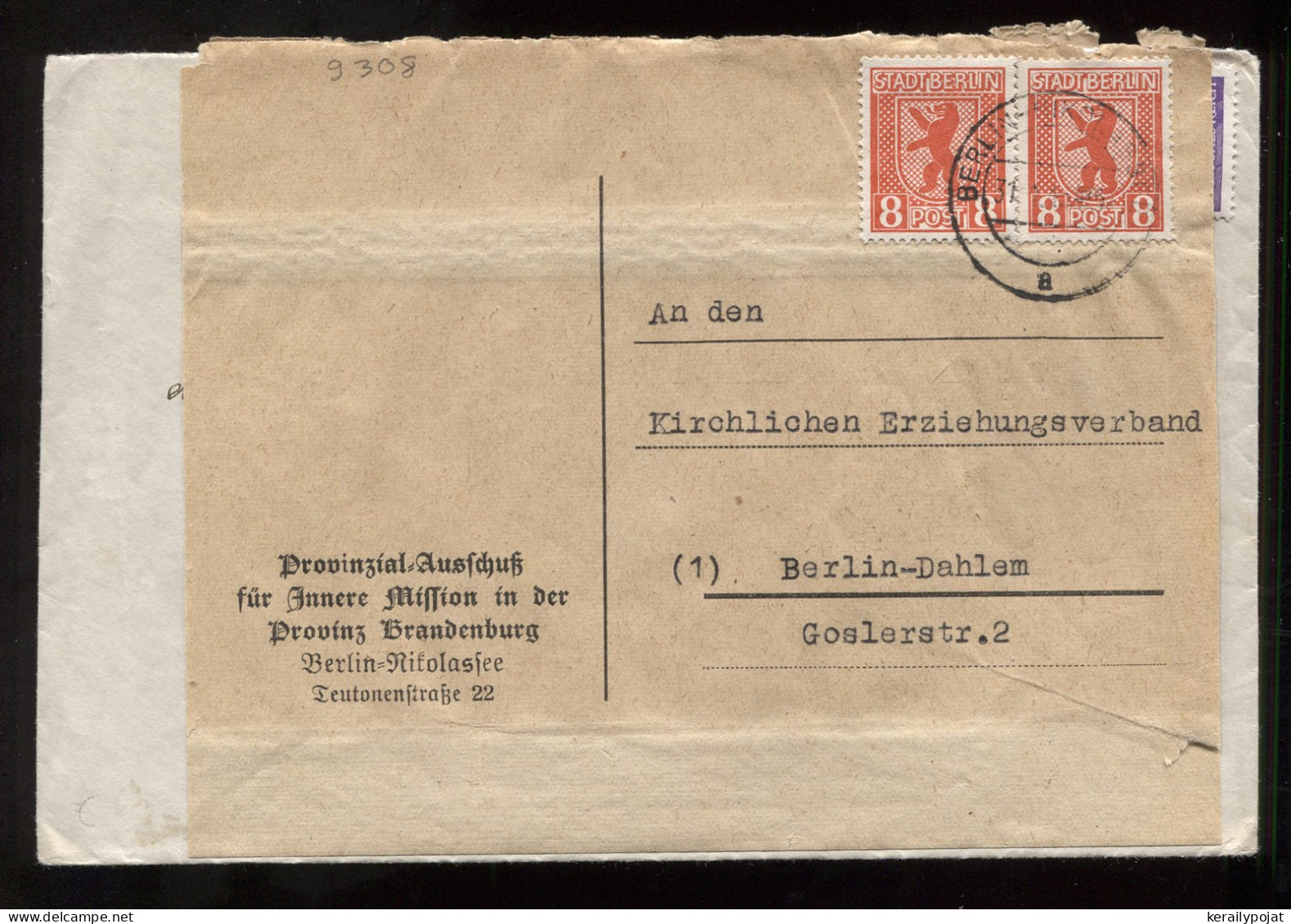 Germany Stadt Berlin 1945 Berlin Double Used Cover__(9308) - Berlin & Brandenburg
