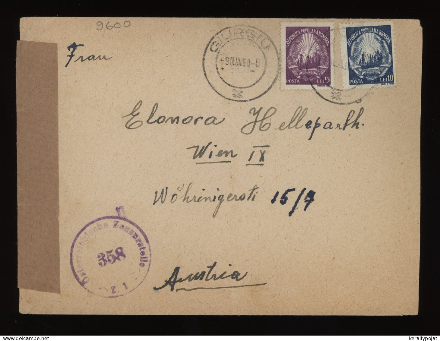 Romania 1950 Giurgiucen Cover To Austria__(9600) - Briefe U. Dokumente