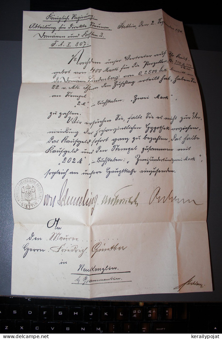 Poland 1911 Stettin Letter__(8448) - Cartas & Documentos