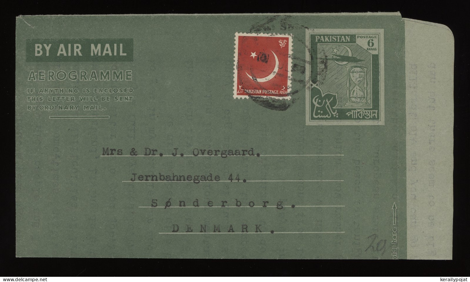 Pakistan 1958 Aerogramme To Denmark__(12554) - Pakistan