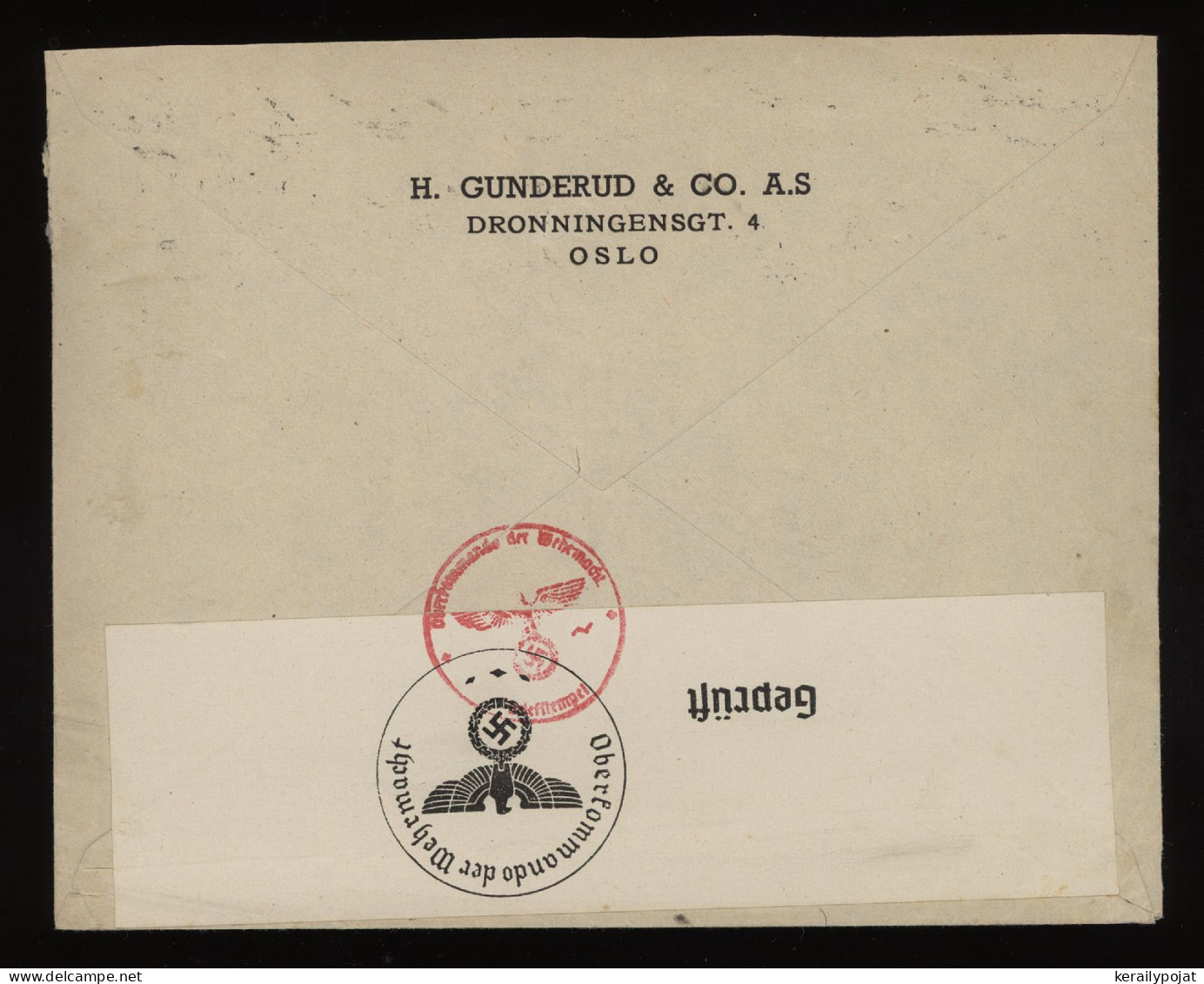 Norway 1941 Oslo Censored Cover To Germany__(10031) - Covers & Documents