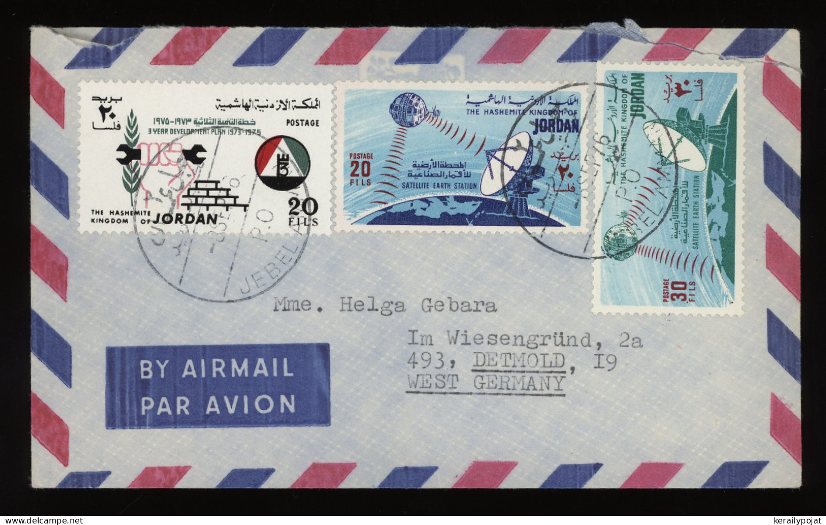 Jordan 1976 Jebel Amman Air Mail Cover To Germany__(12522) - Jordania