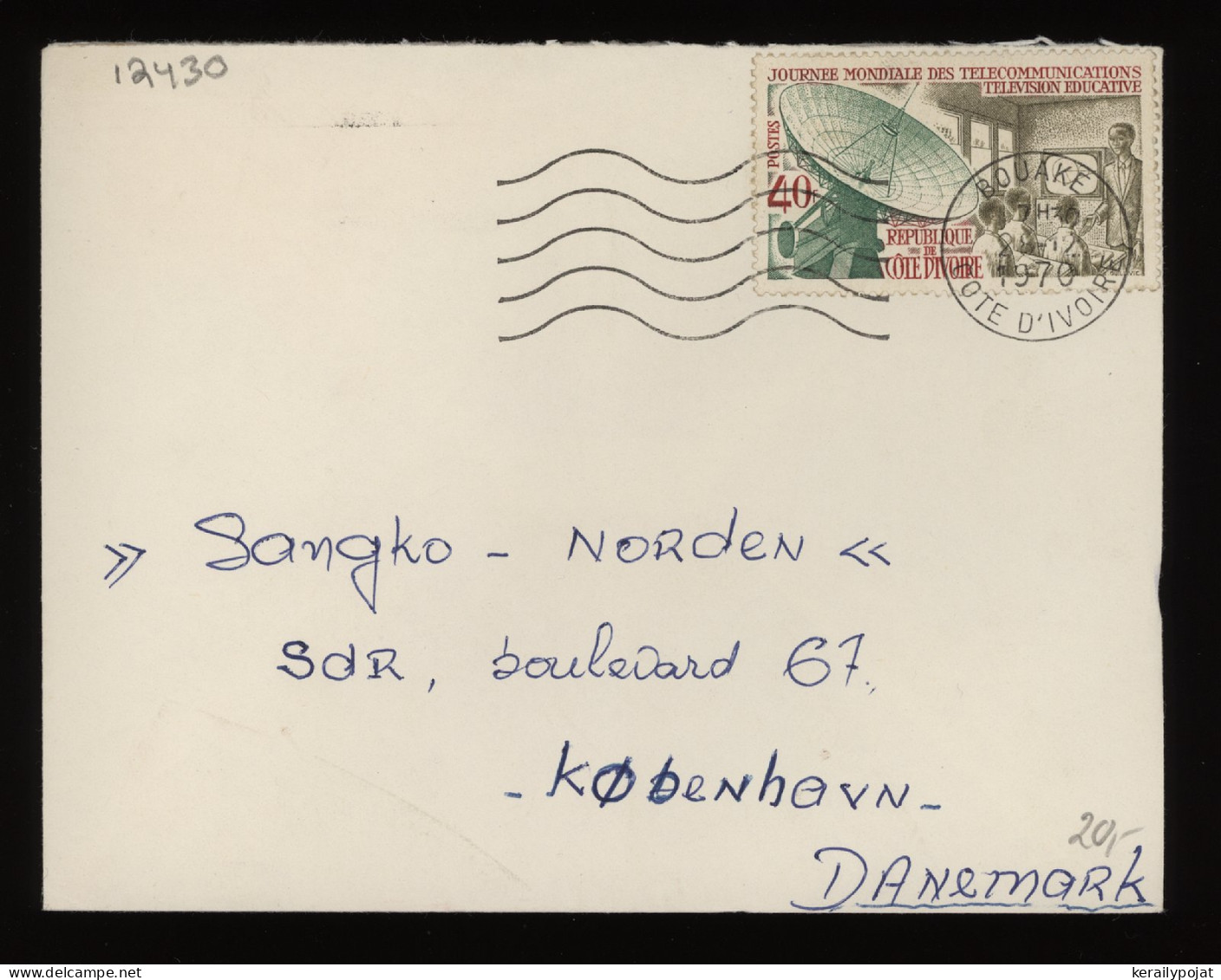 Ivory Coast 1970 Bouake Air Mail Cover To Denmark__(12430) - Costa D'Avorio (1960-...)