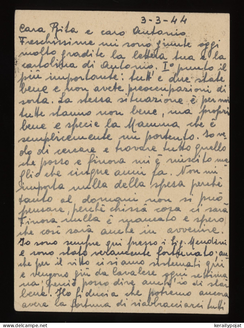 Italy 1944 Censored Stationery Card To Munchen__(11355) - Entero Postal