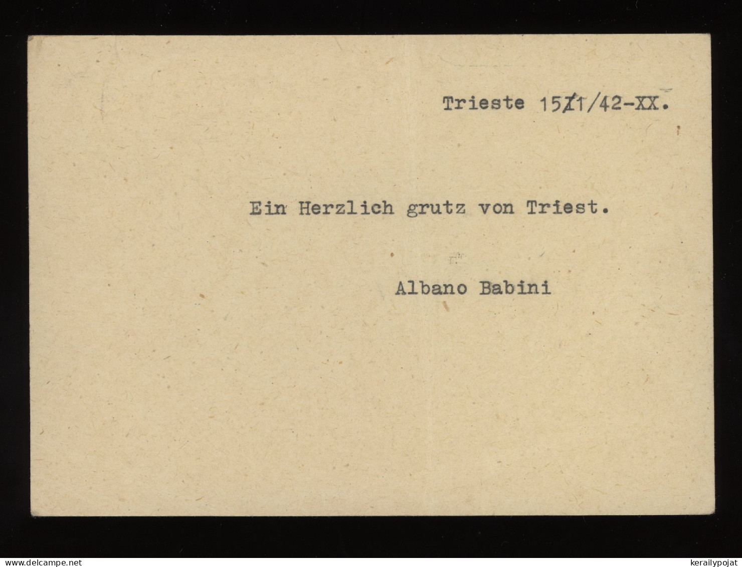 Italy 1942 Trieste Censored Stationery Card To Germany__(11198) - Ganzsachen