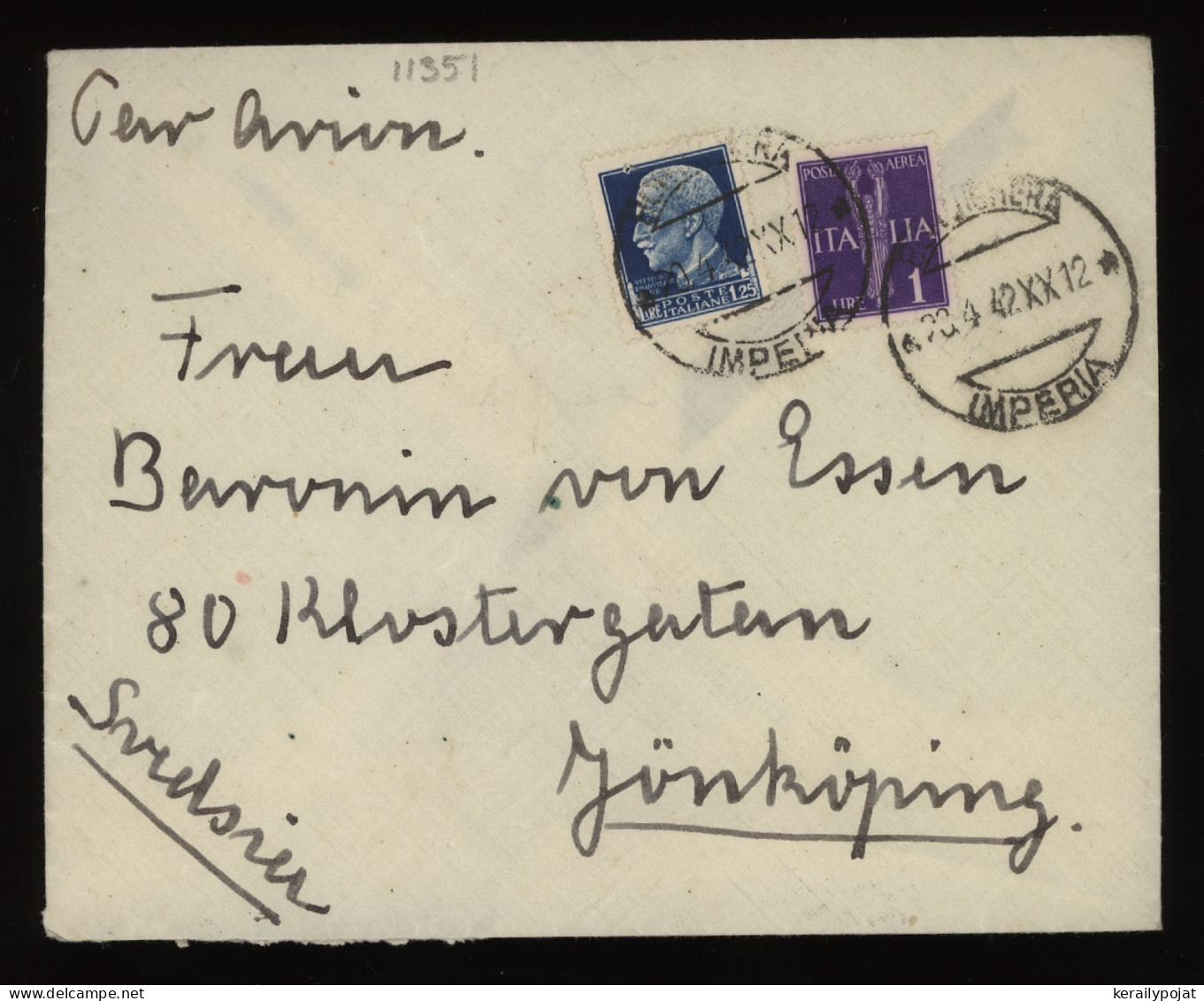 Italy 1942 Censored Cover To Sweden__(11351) - Storia Postale