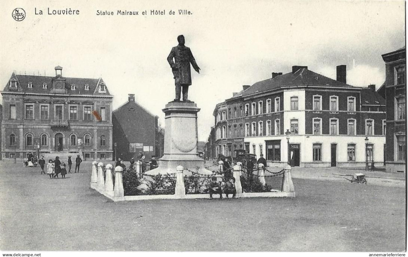 La Louvière Statue Mairaux Et Hôtel De Ville - La Louvière