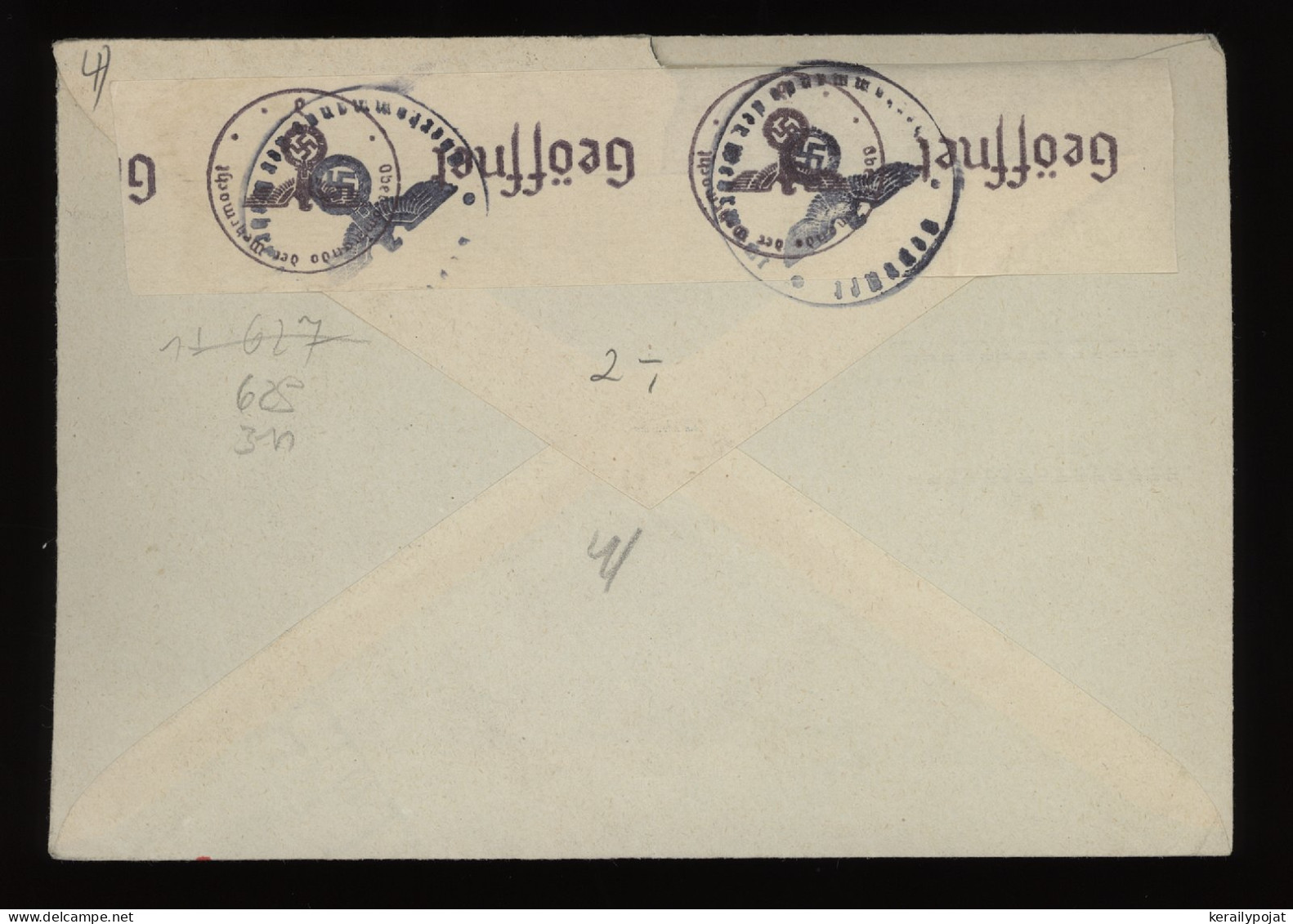 Italy 1941 Trieste Censored Air Mail Cover__(11208) - Poste Aérienne