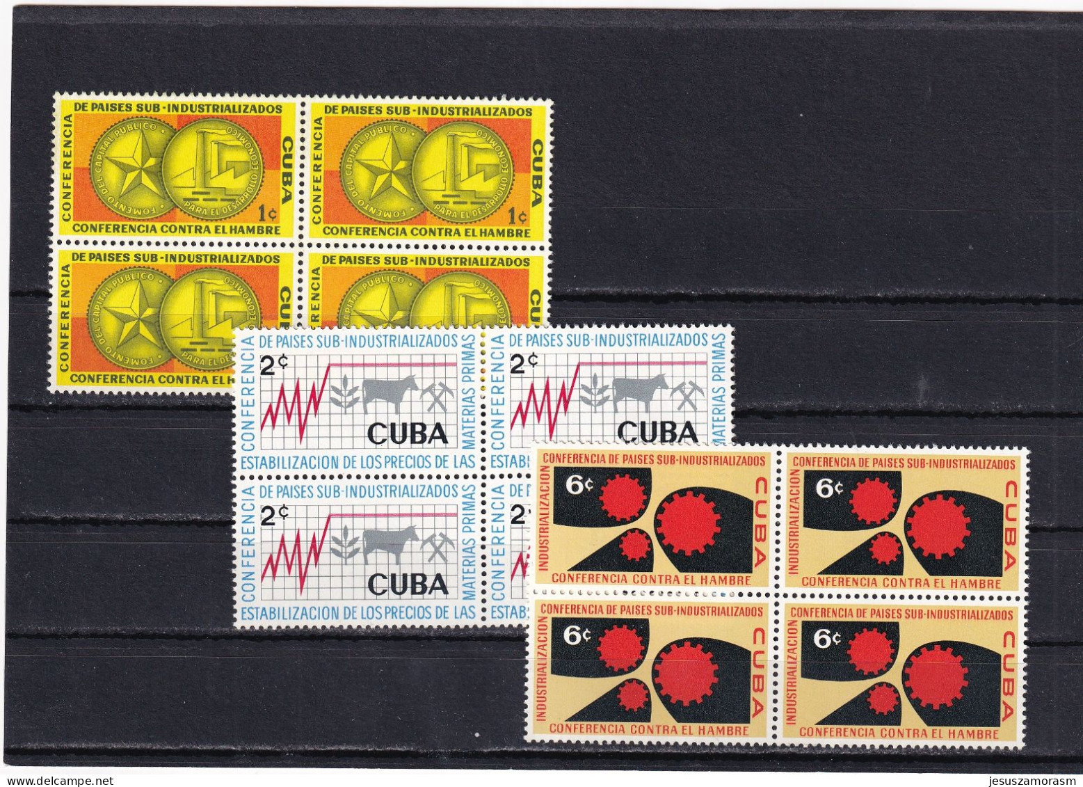 Cuba Nº 550 Al 552 En Bloque De Cuatro - Unused Stamps