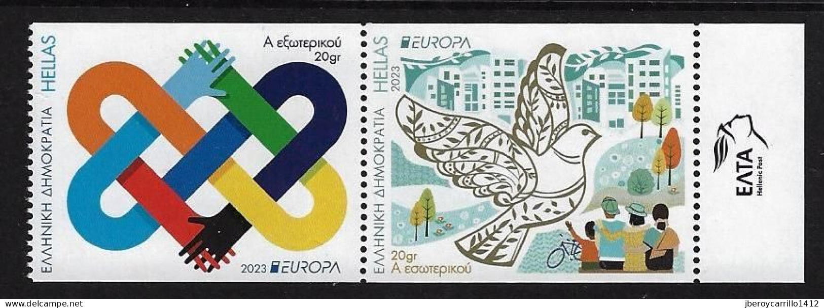 GRECIA /GREECE /GRIECHENLAND /HELLAS - EUROPA-CEPT 2023 -"PEACE – The Highest Value Of Humanity"- SERIE 2 V. Tipo C - CH - 2023