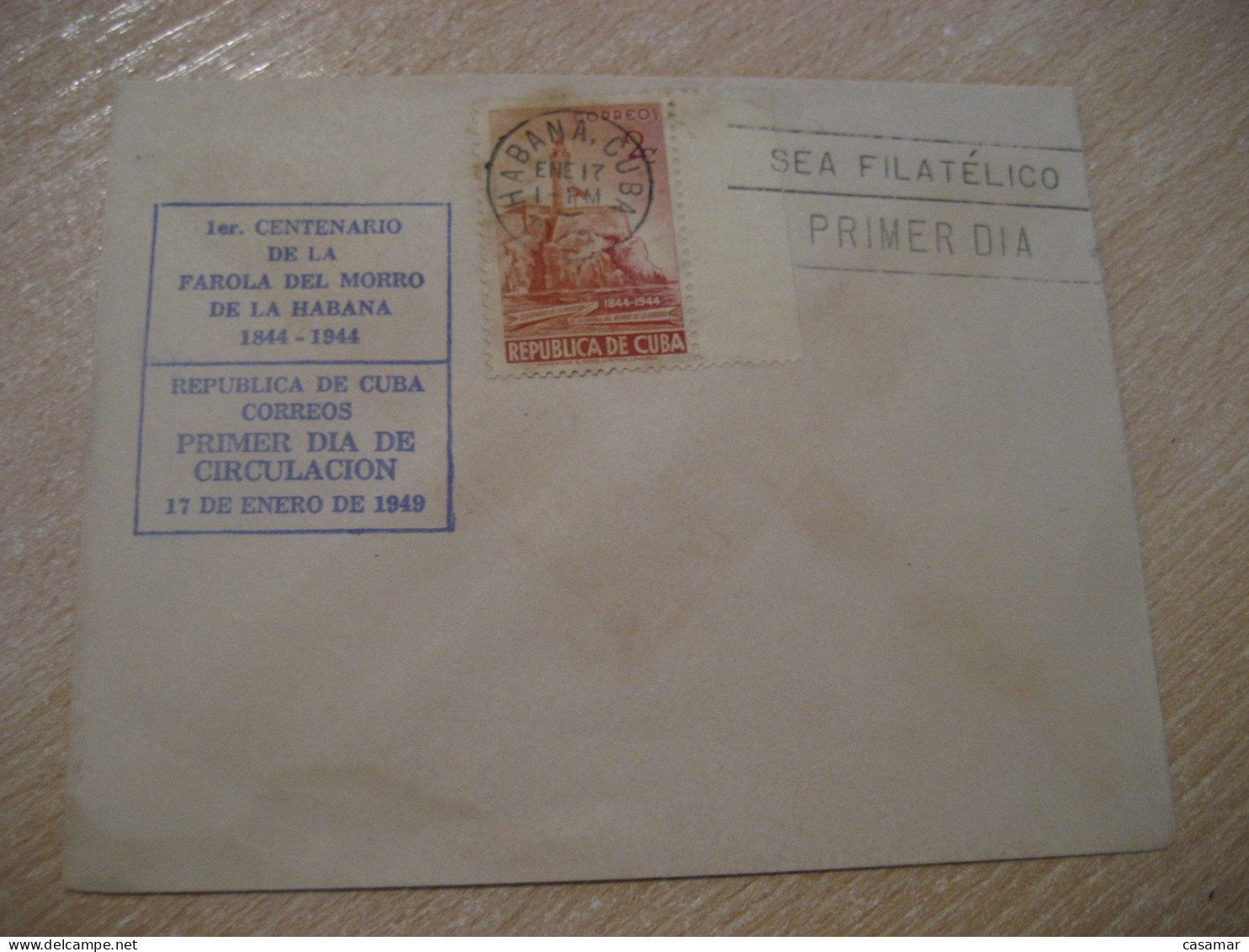 HABANA Farola Del Morro Lighthouse Phare 1949 FDC Cancel Slight Damaged Cover America - Leuchttürme