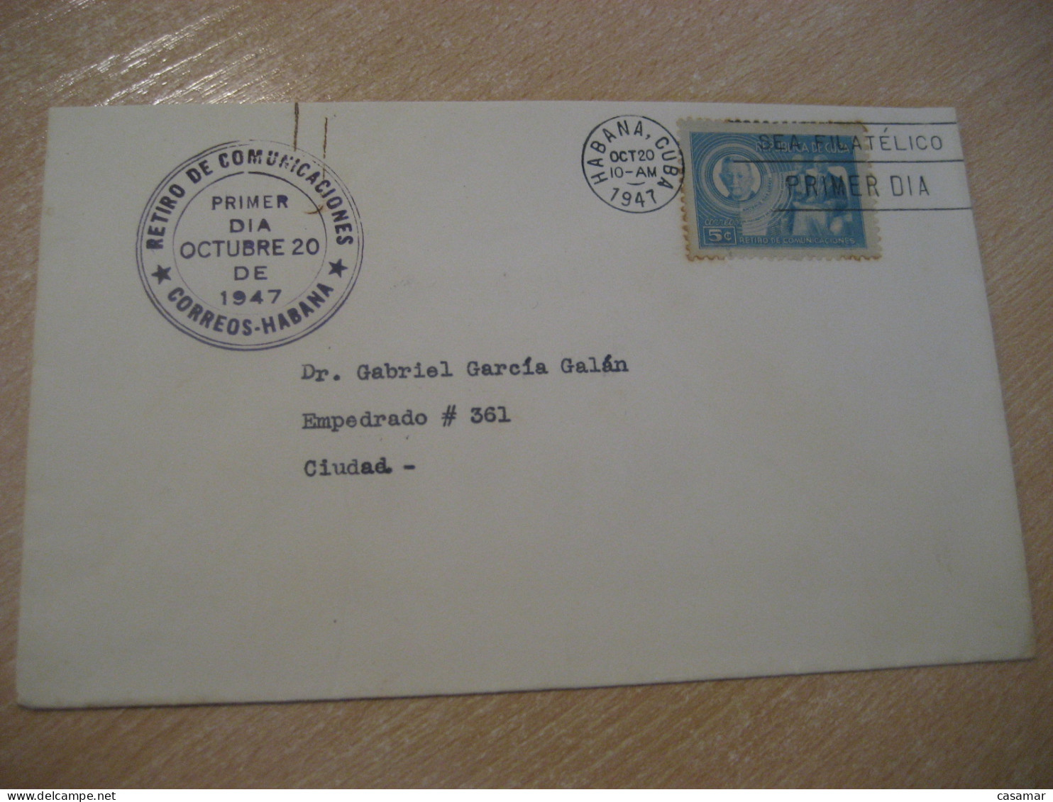 HABANA 1953 Retiro De Comunicaciones Communications Withdrawal A Oms Sarret Telecom FDC Cancel Cover America - Telecom