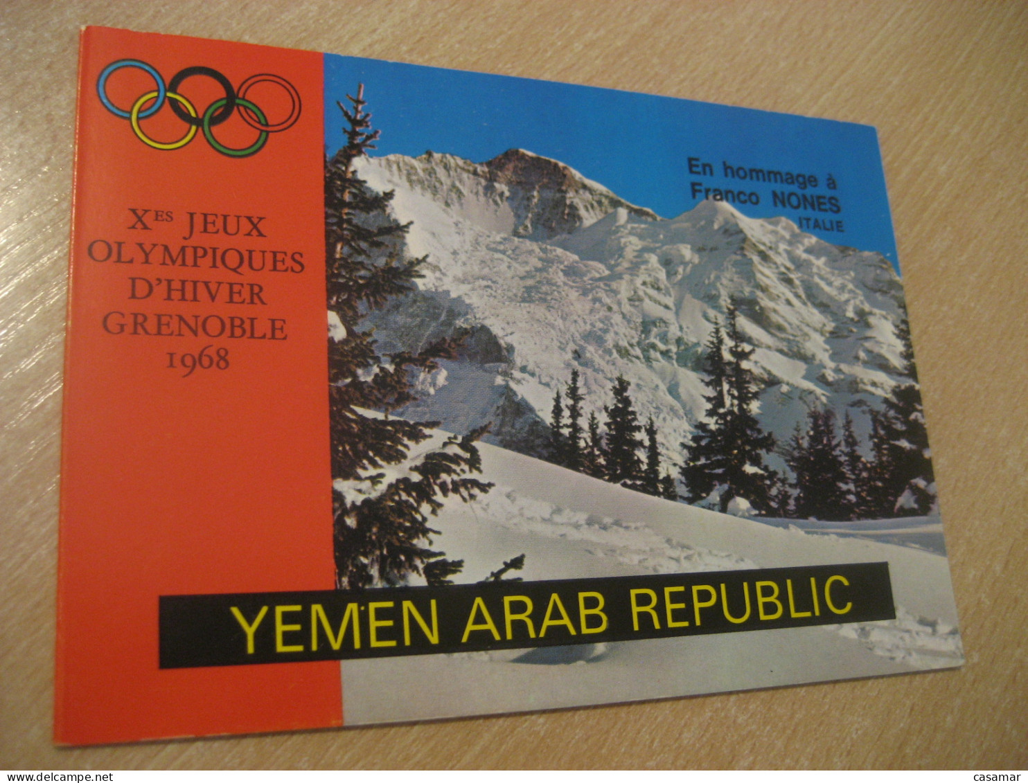 FRANCO NONES Gold Stamp 0,6 Grs Overprinted Nordic Ski Skiing GRENOBLE 1968 Winter Olympic Games Olympics YEMEN - Invierno 1968: Grenoble