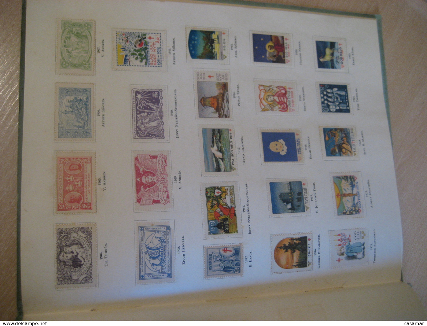 SWEDEN Tuberculose TB 23 Poster Stamp Vignette 1904/1925 + 7 Telegram Telegraph Book 18 Pgs English Idiom - Collections