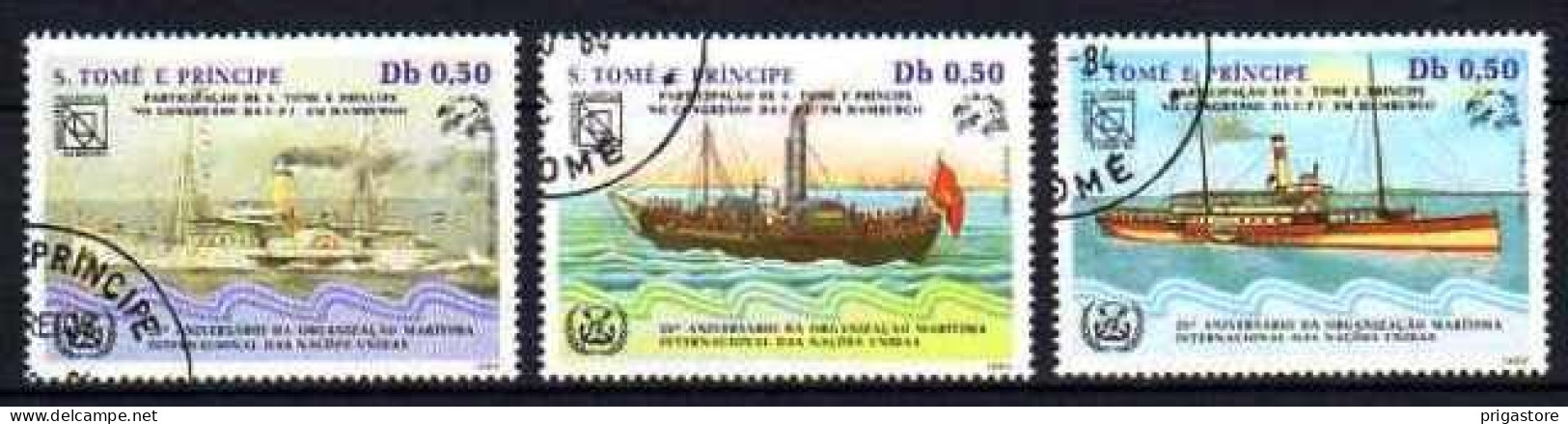 Saint Thomas Et Prince 1984 Bateaux (60) Yvert N° 796 à 798 Oblitérés Used - São Tomé Und Príncipe