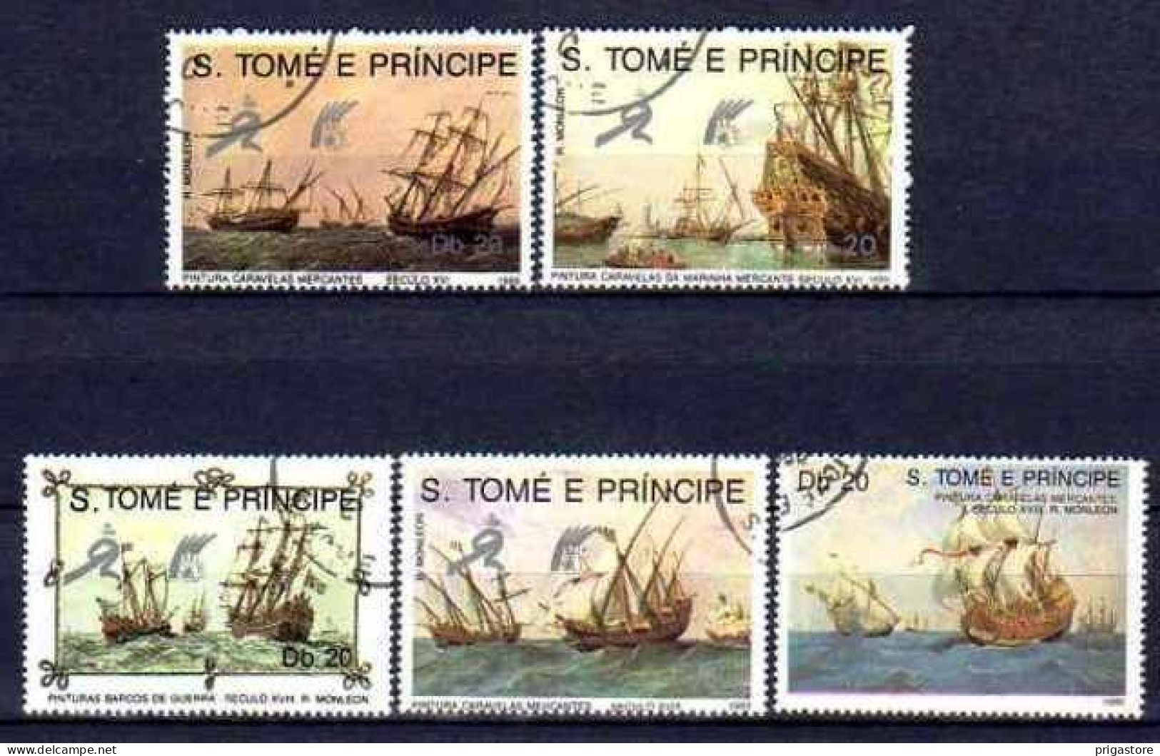 Saint Thomas Et Prince 1989 Bateaux Voiliers (64) Yvert N° 951 à 955 Oblitérés Used - Sao Tomé Y Príncipe