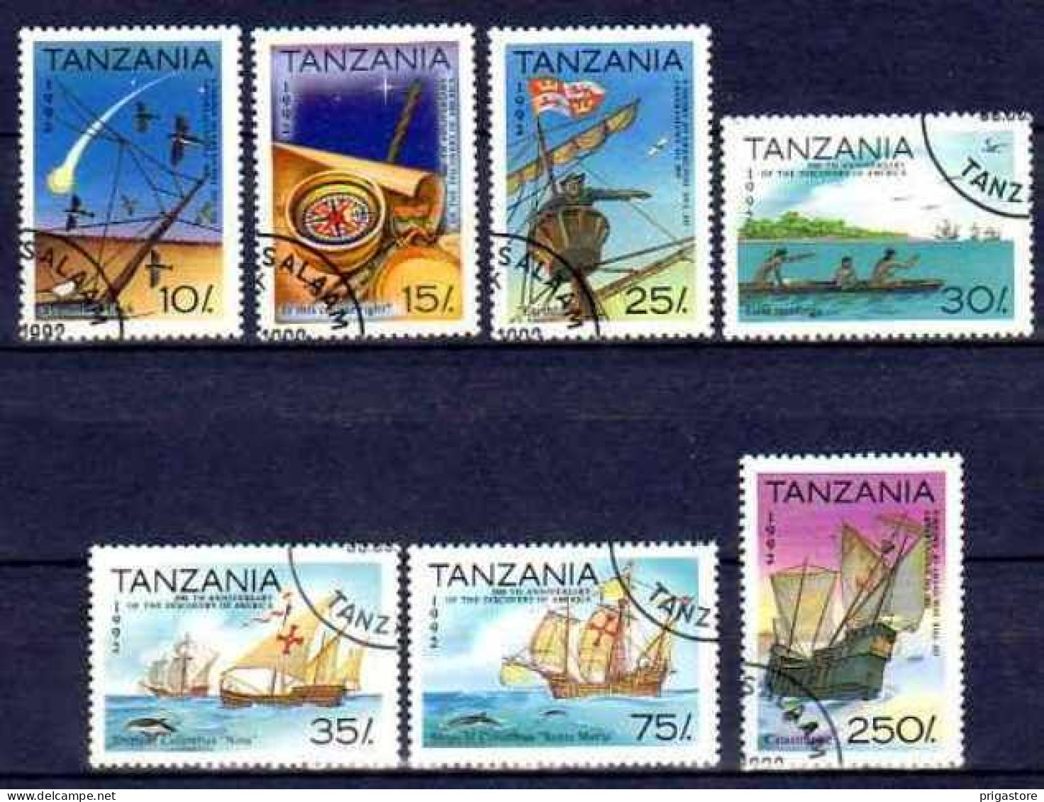 Tanzanie 1993 Bateaux Voiliers (68) Yvert N° 1173 à 1179 Oblitérés Used - Tanzania (1964-...)