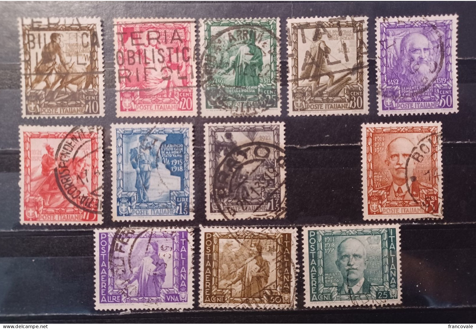 Regno 1938 439-446, 448 Proclamazione Dell'Impero 9 Valori Usati Con 5L + 3 Posta Aerea - Oblitérés